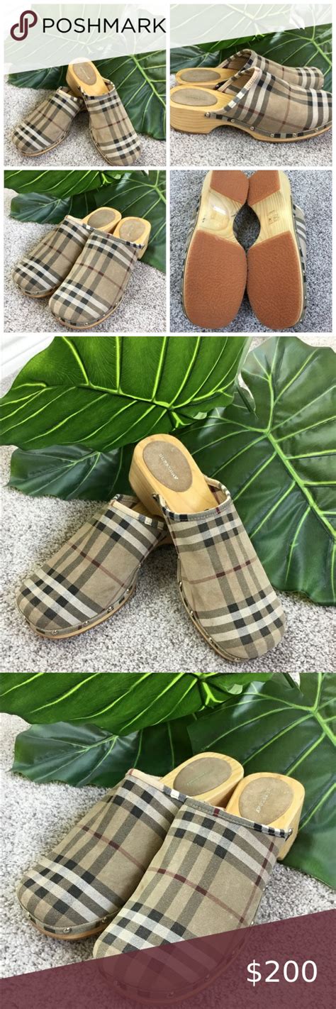 burberry wooden clogs